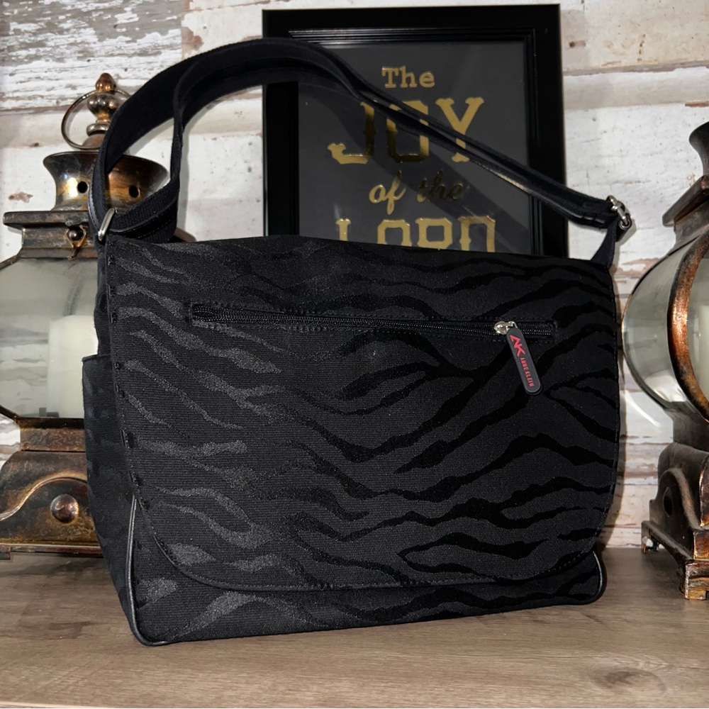 AK Adjustable Messenger Handbag Black Zebra Purse Bag